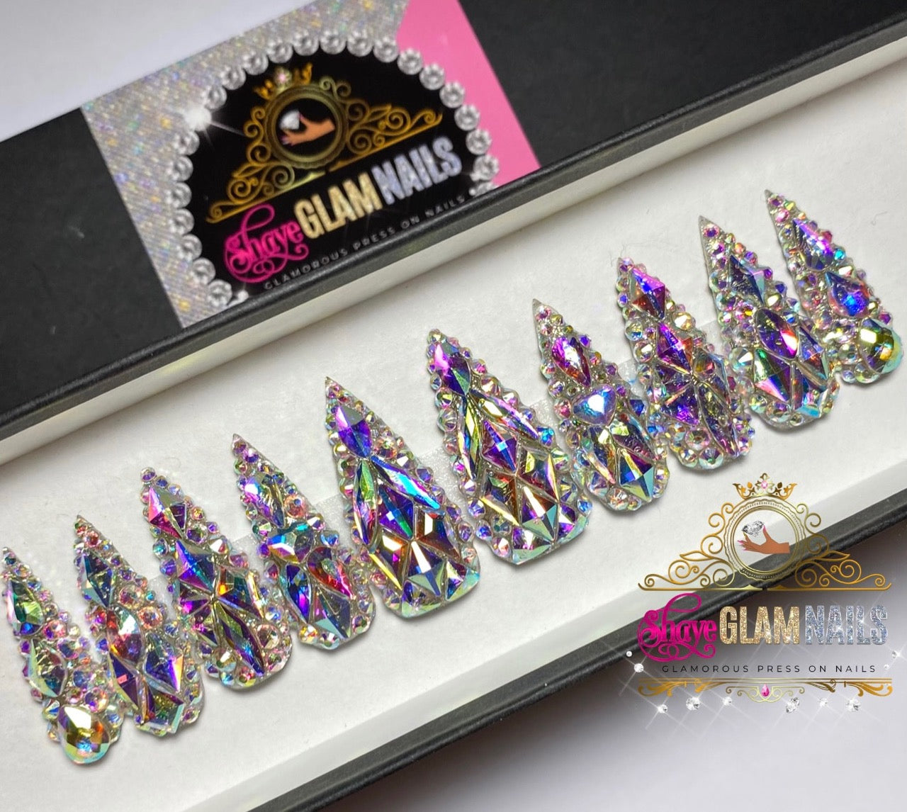 Black Glam and Bling Press On Nails – Shaye Glam Nails