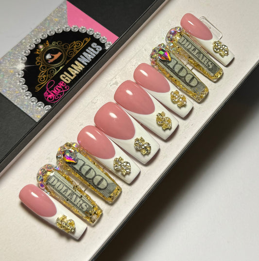 Luxury Stylish Money Press On Nails