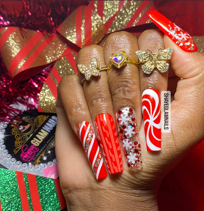 Christmas Holiday Press On Nails