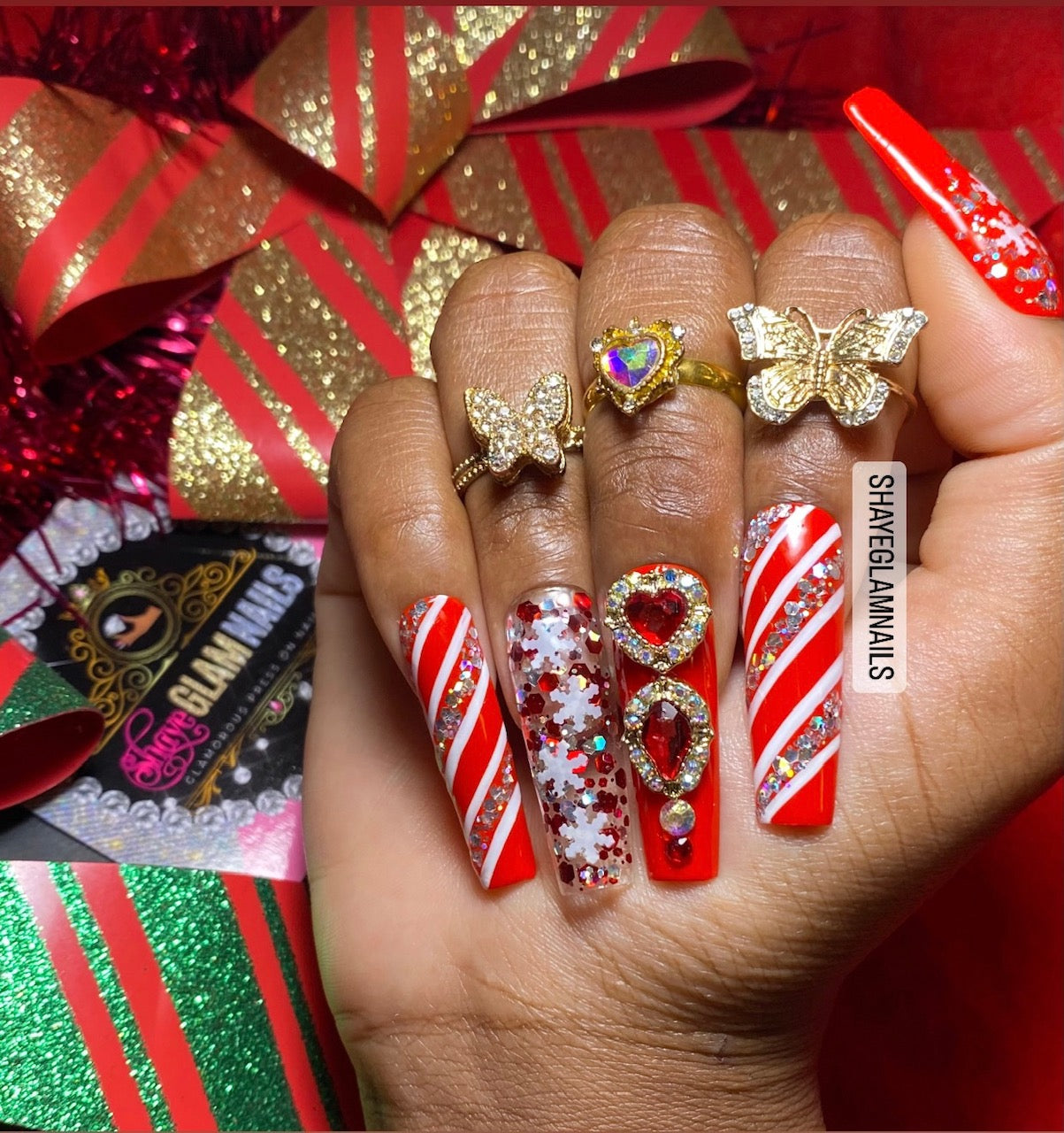 Christmas Holiday Press On Nails