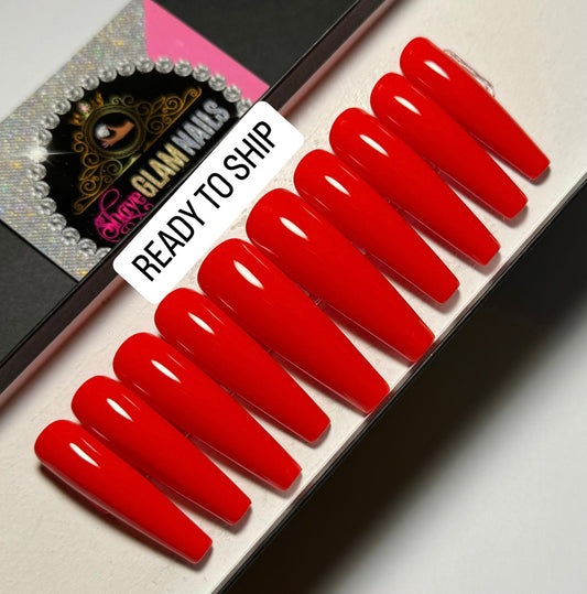 Ready to Ship | Spicy Red | Small | Extra Long Coffin