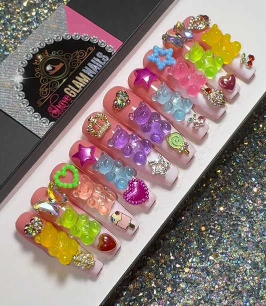 3D Gummy Bear Press On Nails