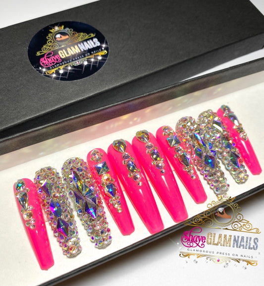Luxury Diamond Bling Press On Nails - 20 Nail Set