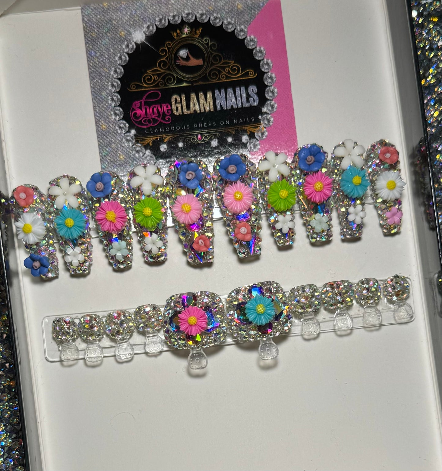 All Bling Diamond Floral Mani & Pedi Bundle