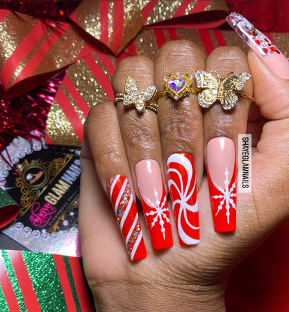 Christmas Holiday Press On Nails