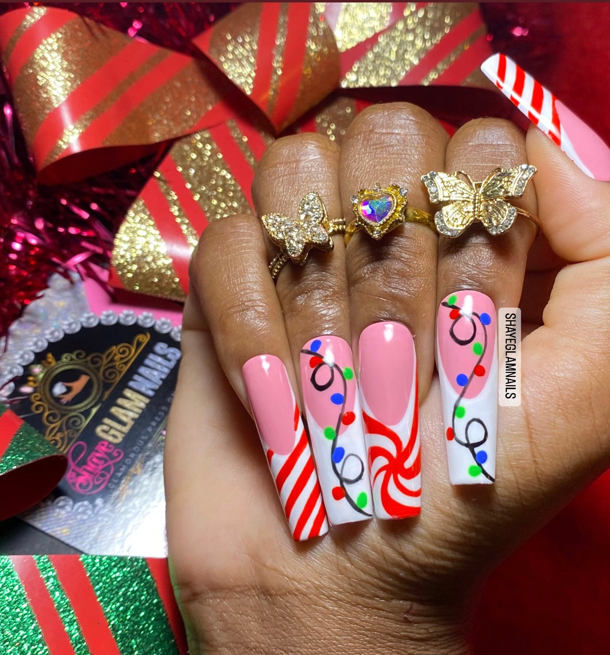 Christmas Holiday Press On Nails