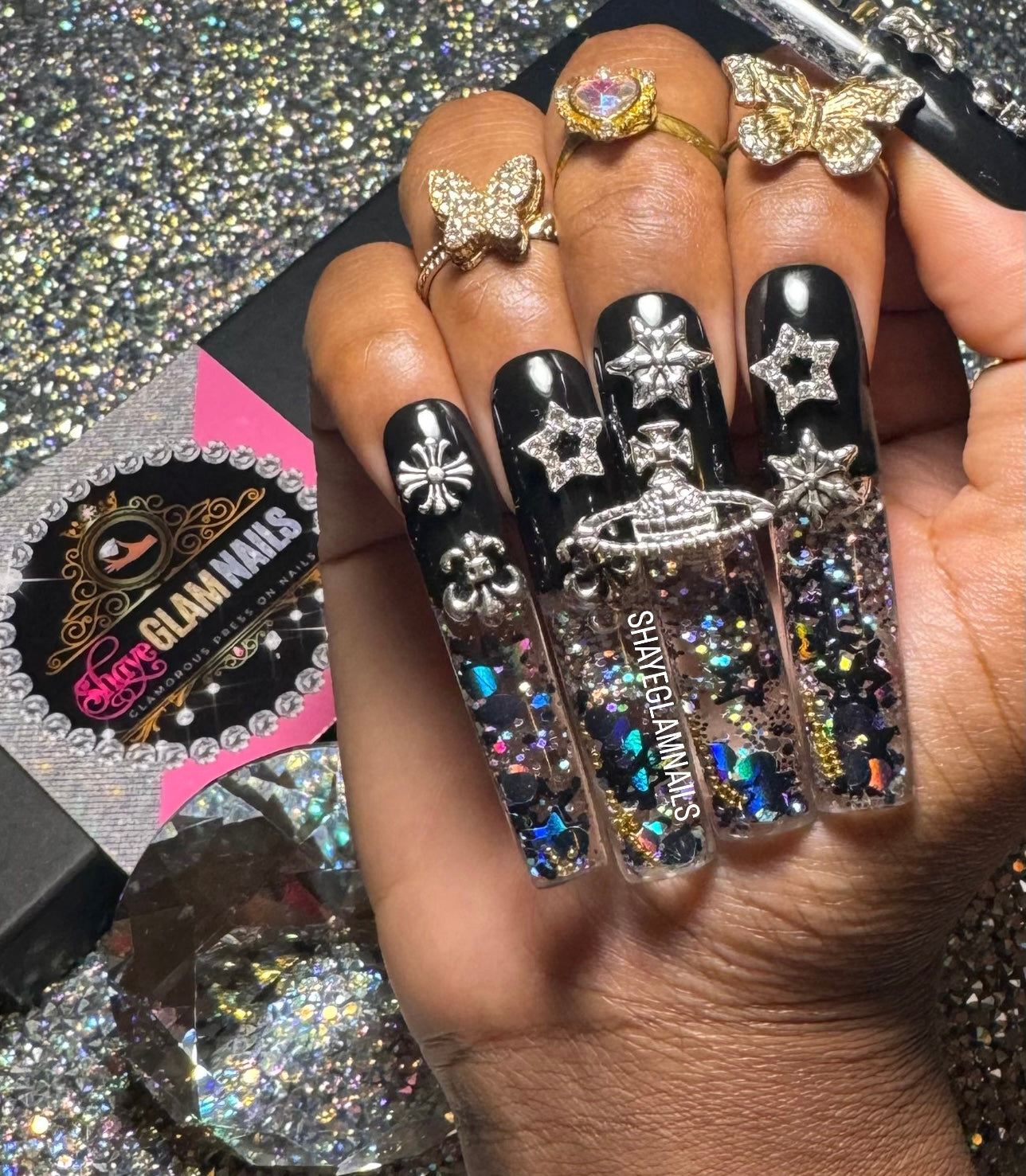 Luxury Rockstar Glam Press On Nails