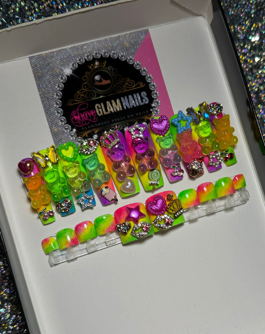 Colorful Gummy Bear Mani & Pedi Bundle