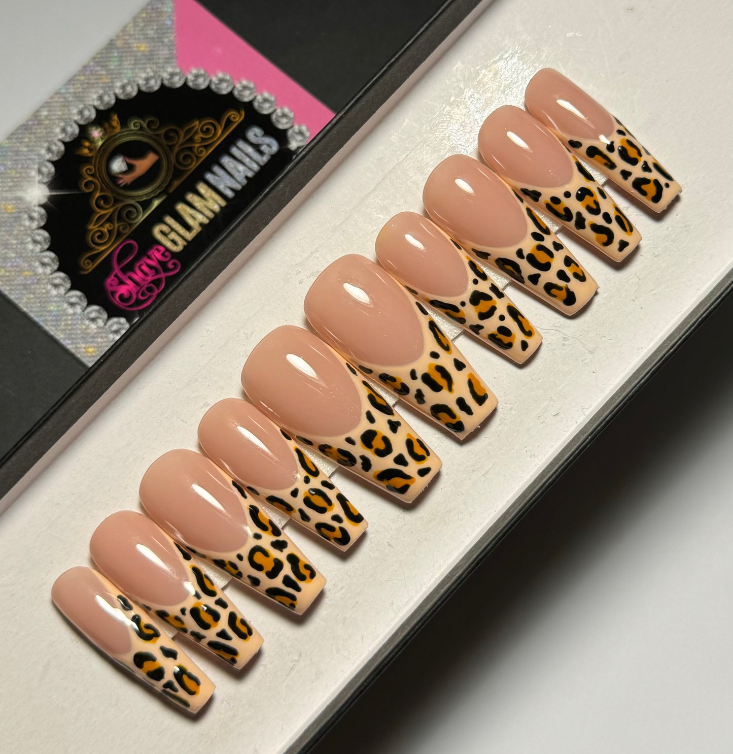 Animal Print French Tip Press On Nails