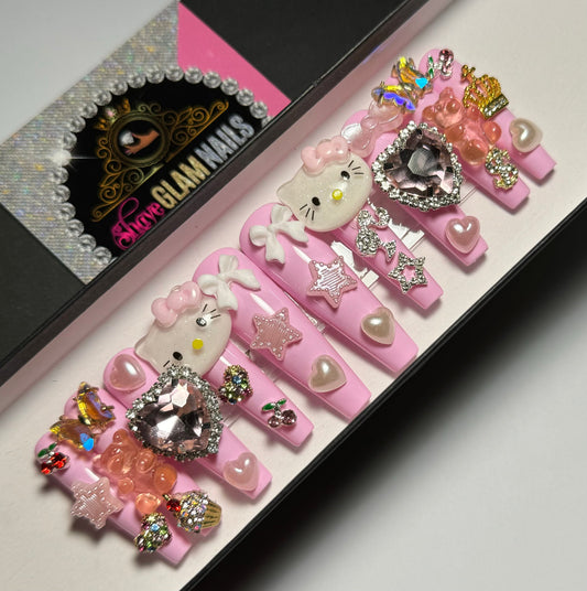 Pretty Diamond Press On Nails - 20 Nail Set