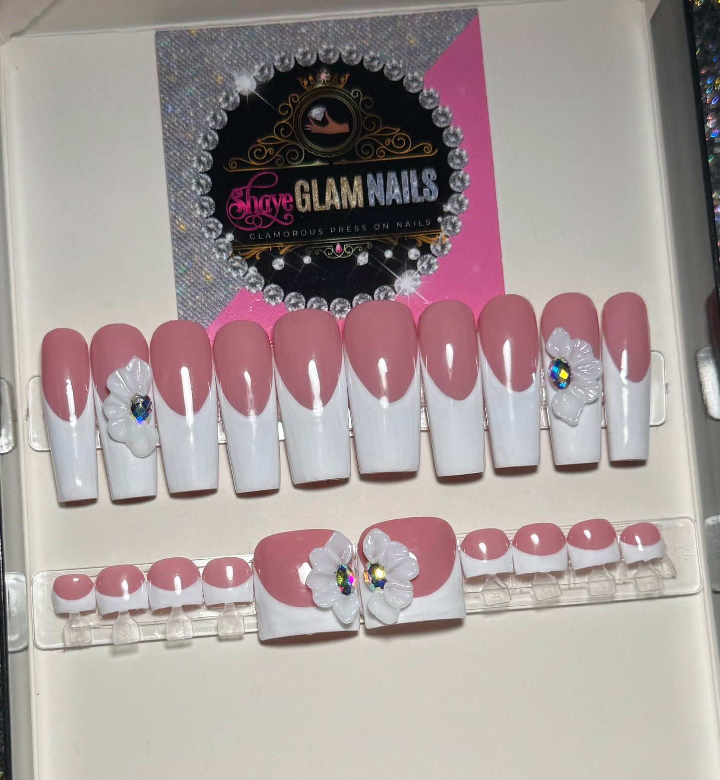 Classy Floral French Mani & Pedi Bundle