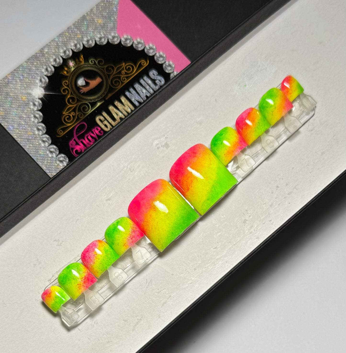 Colorful Neon Press On Toenails