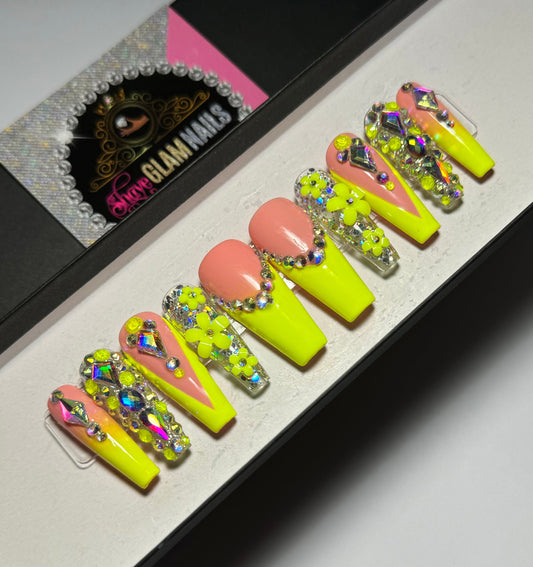 Sunshine Glam Press On Nails - 20 Nail Set