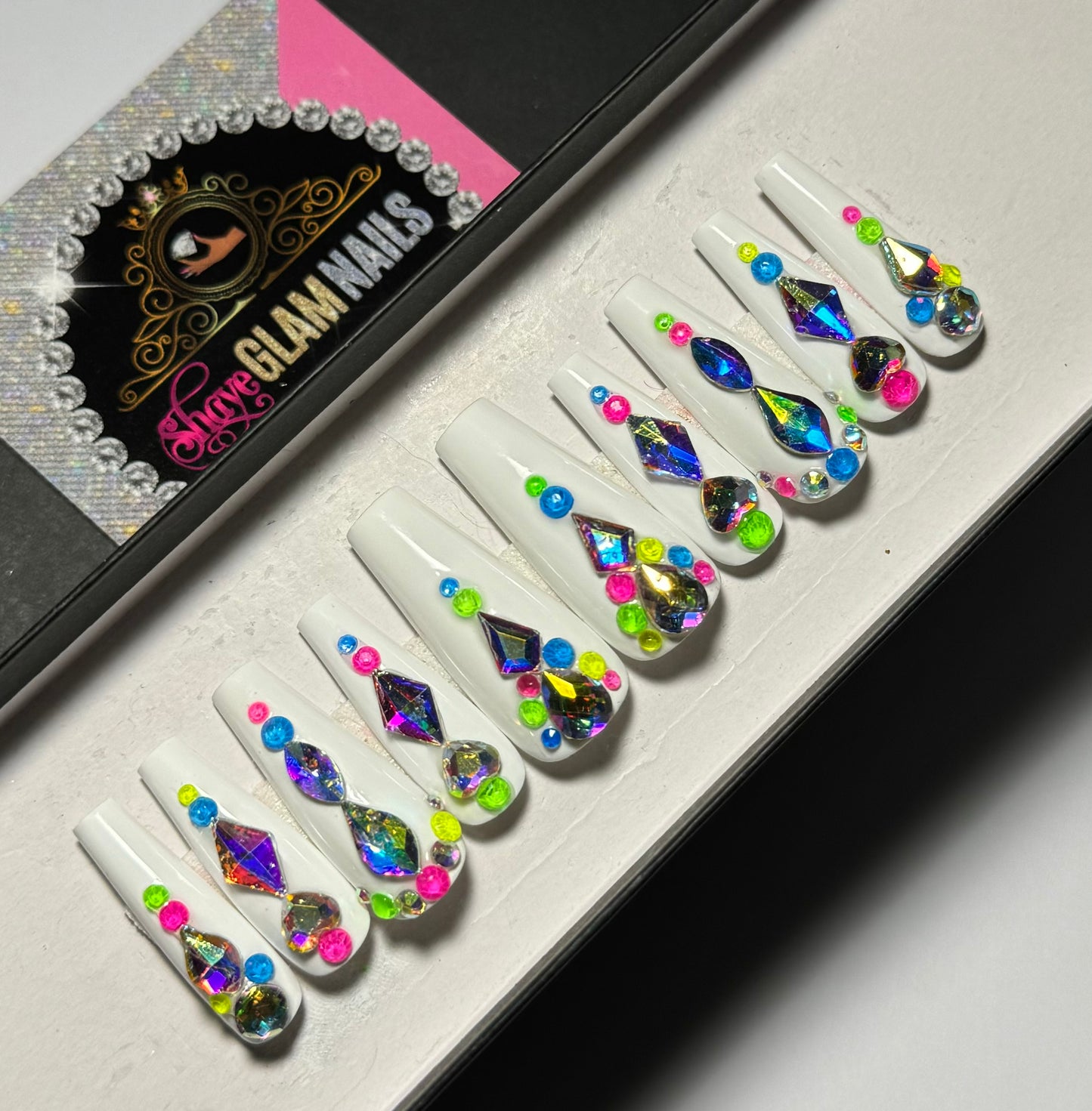 Colorful Glam Press On Nails