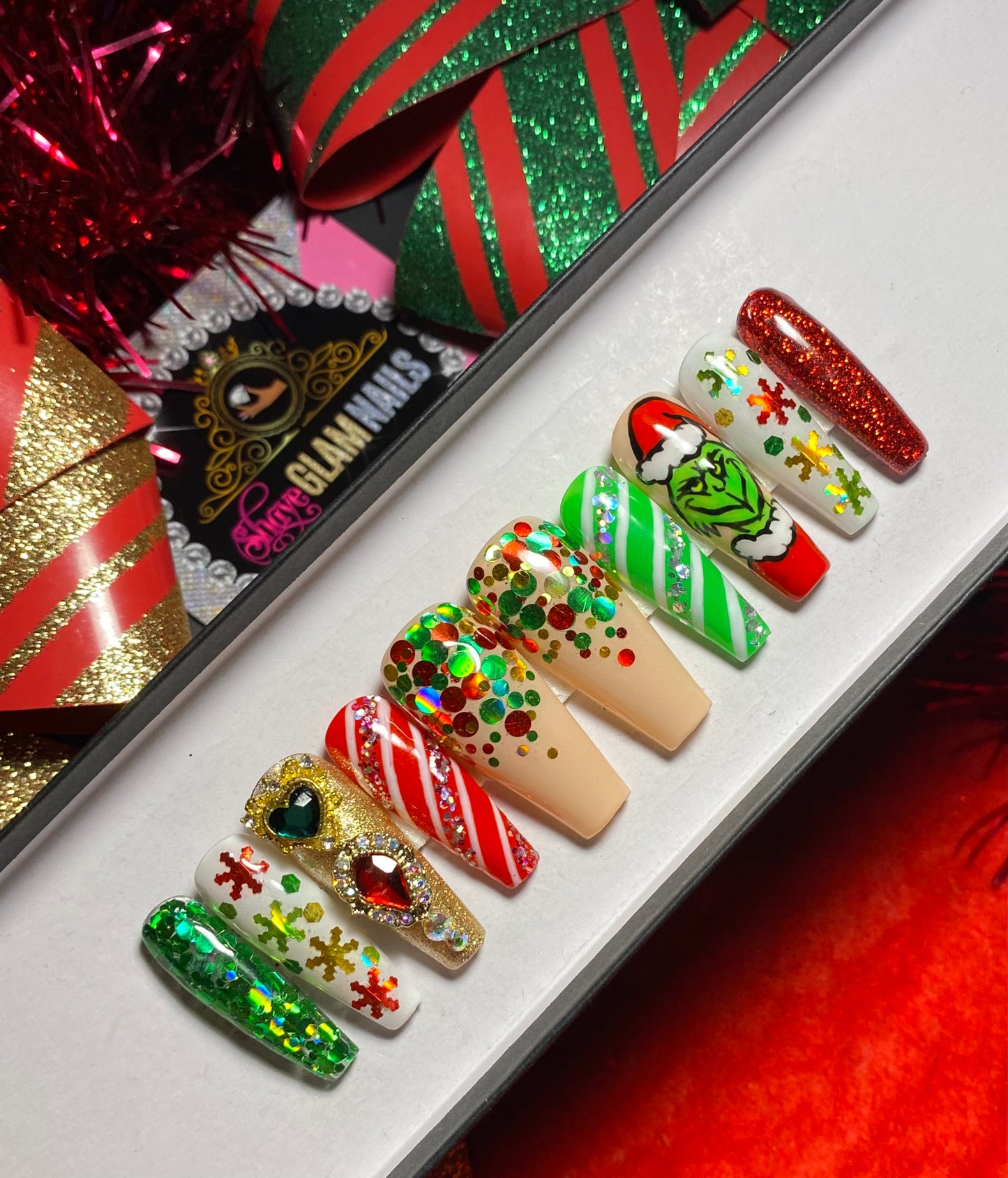 Stolen Christmas Press On Nails