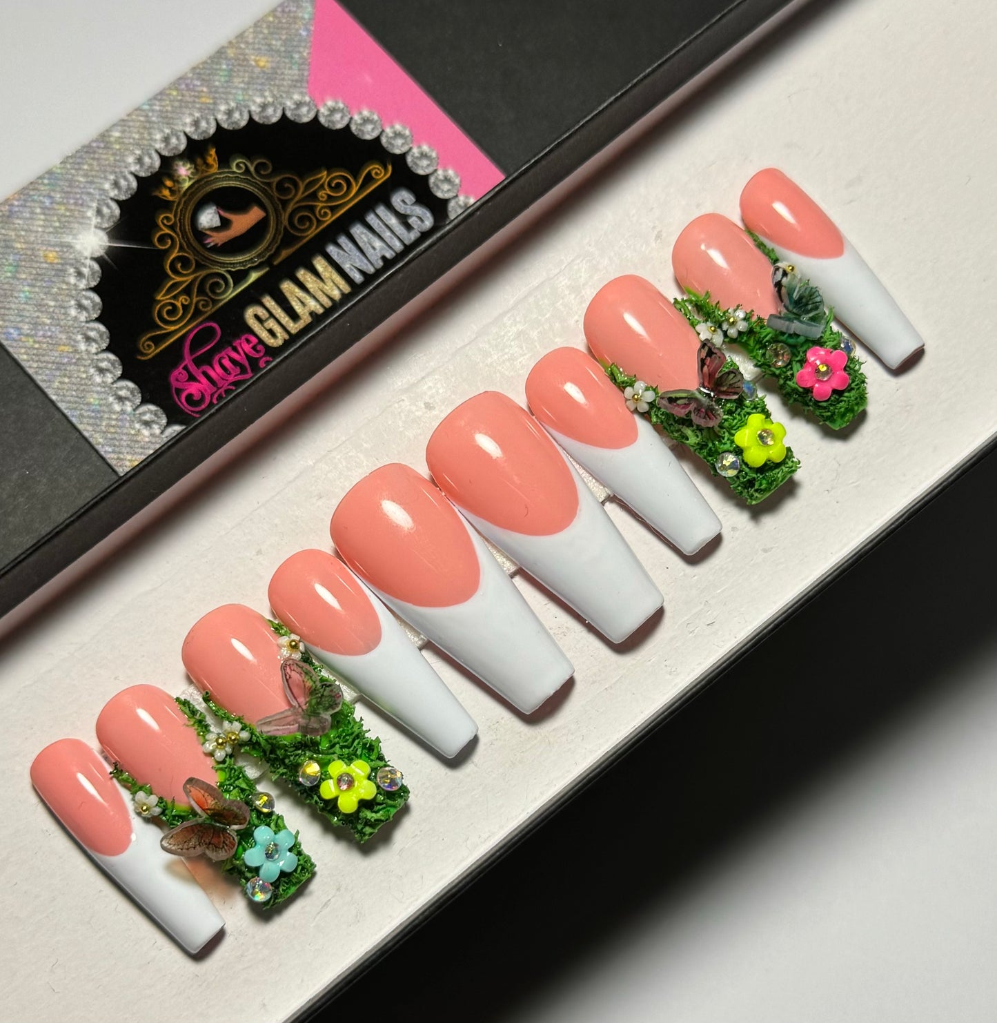 Garden French Glam Press On Nails