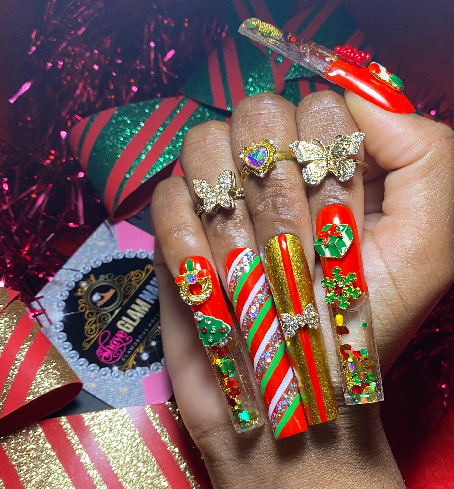 Luxury Christmas Press On Nails