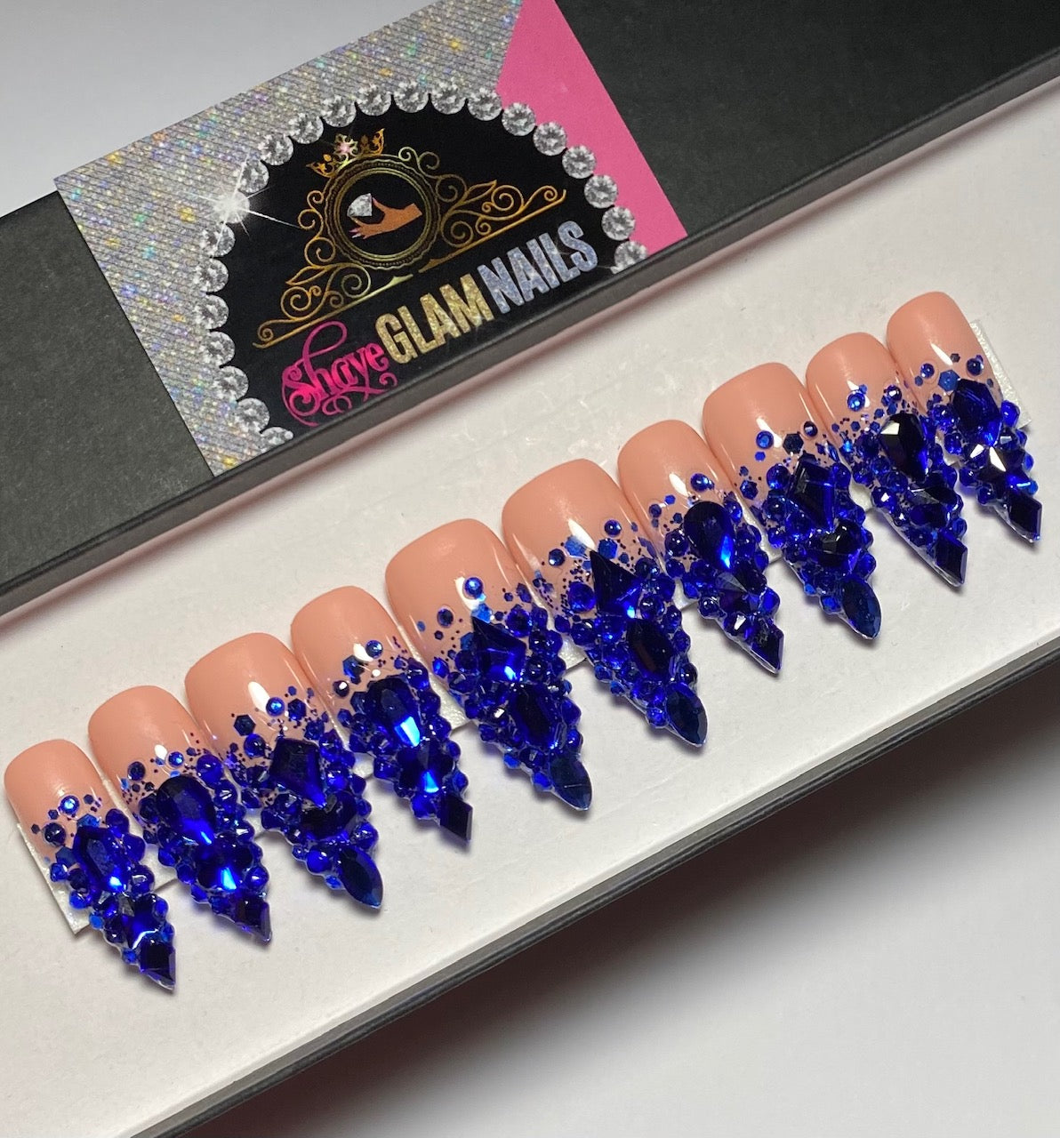 Bling Diamond Ombre Glam Press On Nails