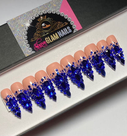 Bling Diamond Ombre Glam Press On Nails