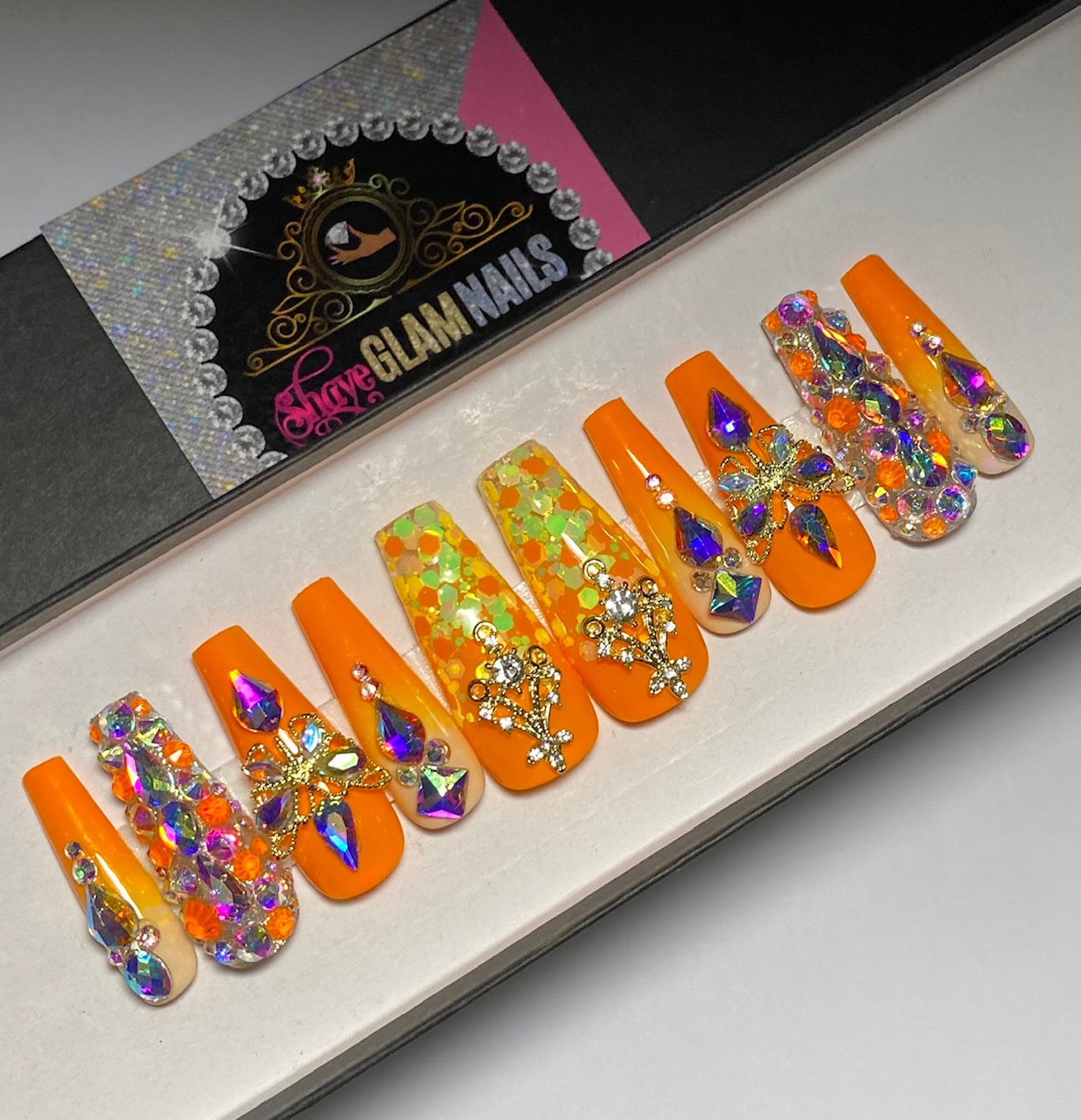 Dazzling Glam Press On Nails - 20 Nail Set