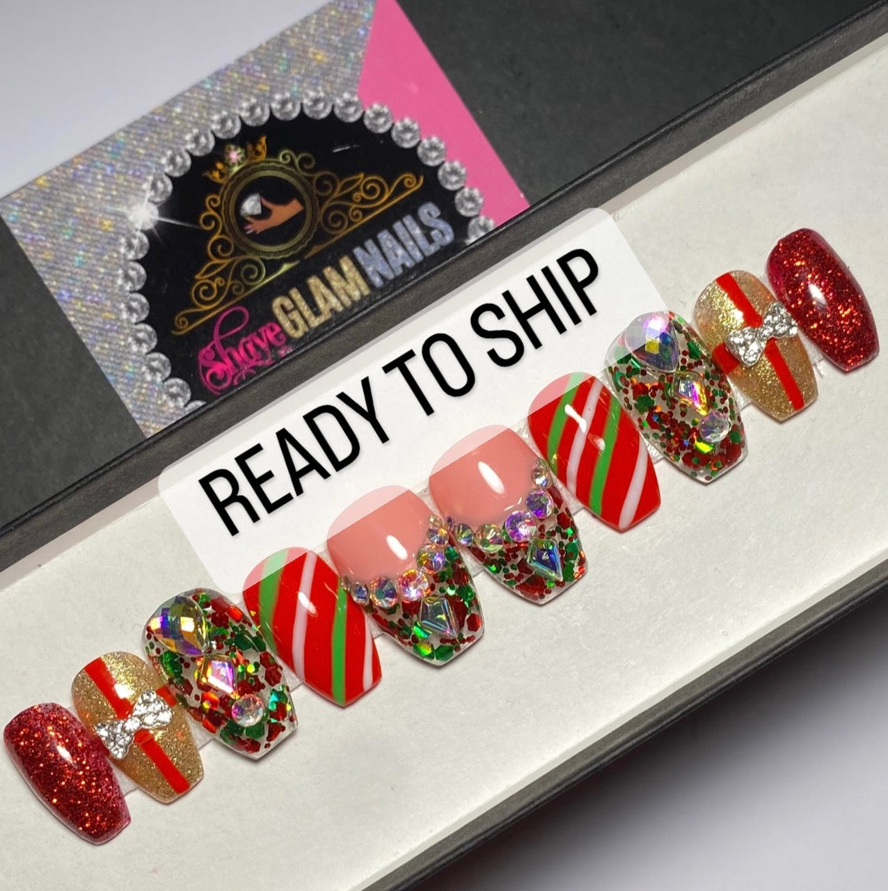 Ready to Ship | Christmas Glam | Small | Short Coffin