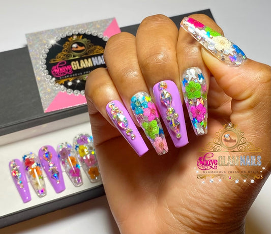 Glam Glam Flowers Press On Nails