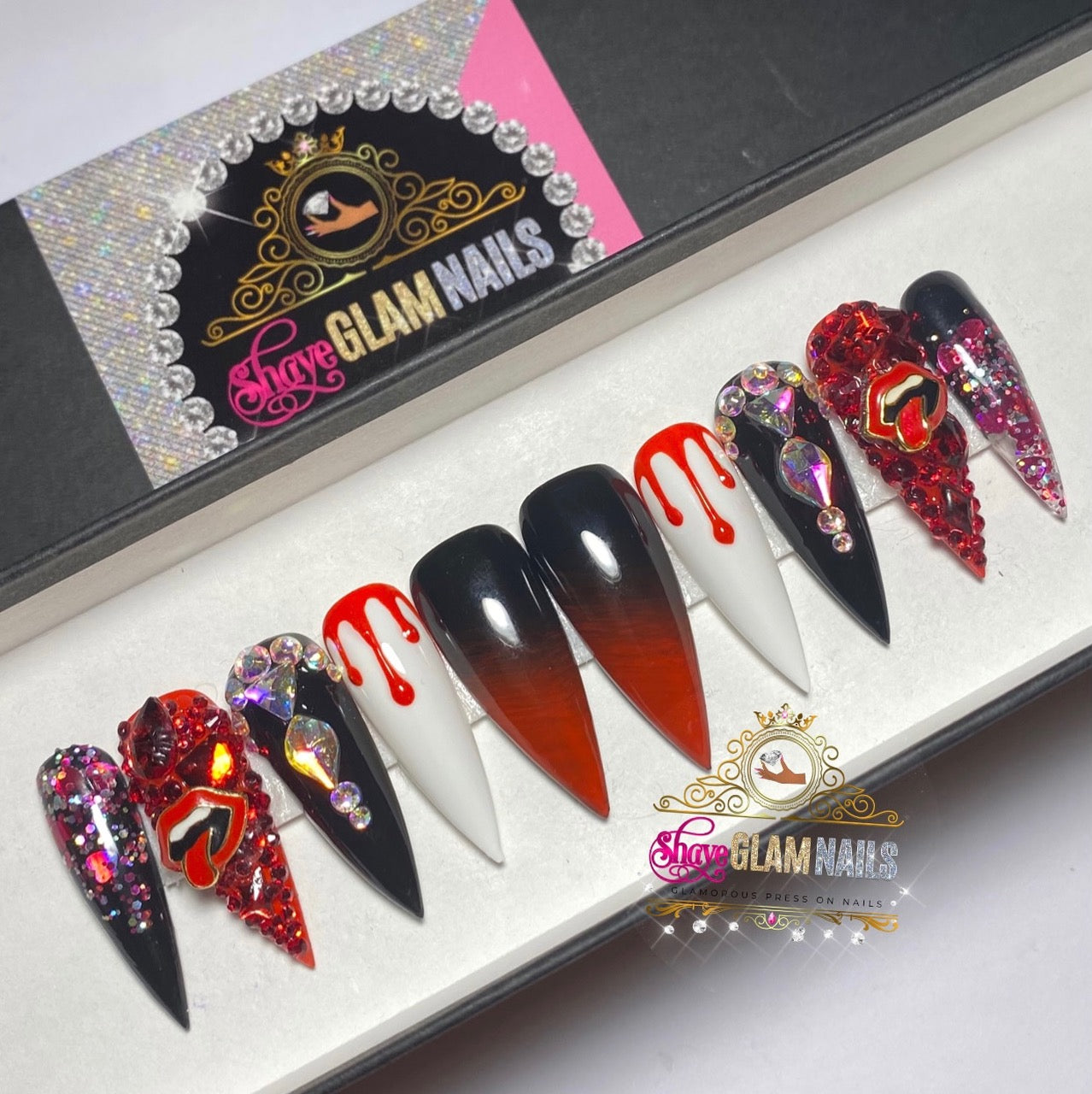 Glam Halloween Press On Nails