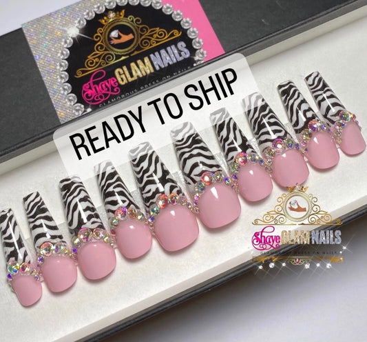Ready to Ship | Zebra French | Large | Long Coffin