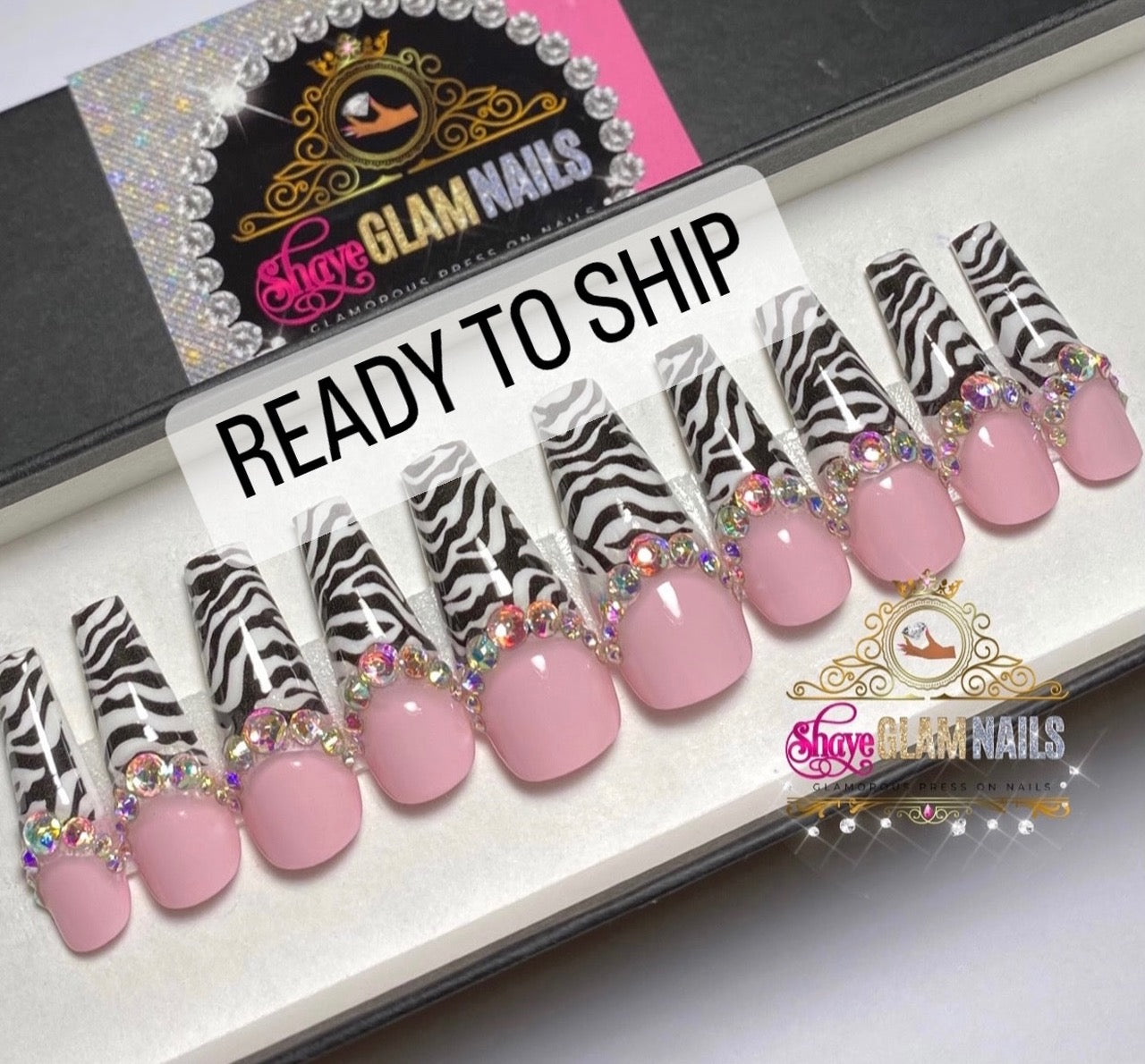 Ready to Ship | Zebra French | Small | Long Coffin