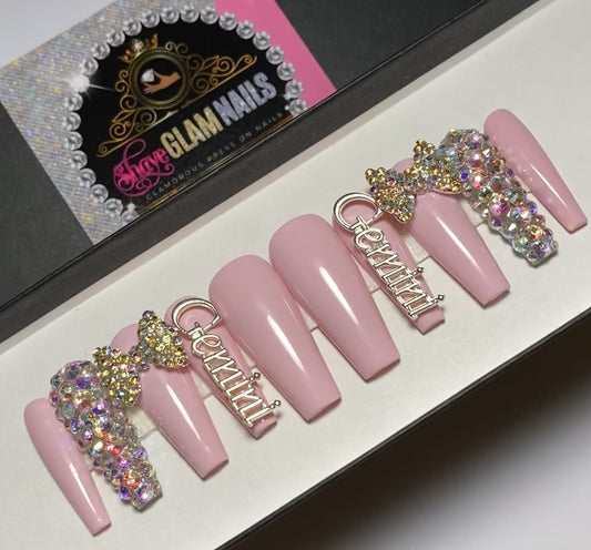 Glam Birthday Zodiac Bling Press On Nails