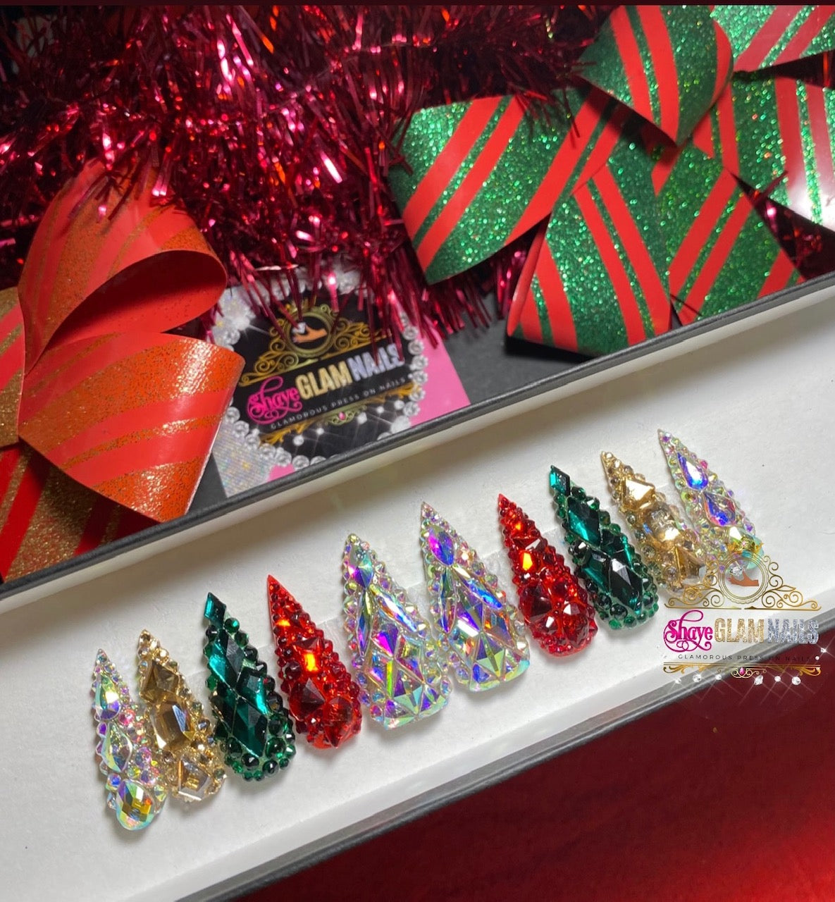 Christmas All Bling Everything Press On Nails