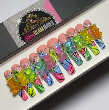 Gummy Bear 90s Glam Style Press On Nails