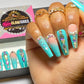Turquoise Glam Press On Nails