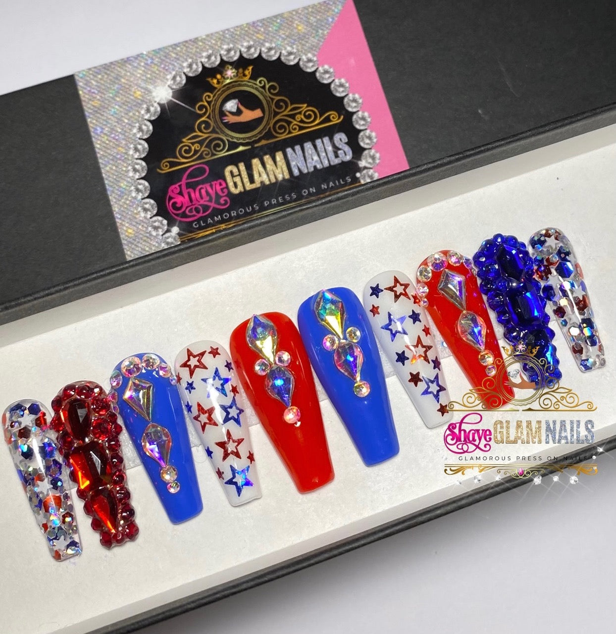 All American Glam Press On Nails