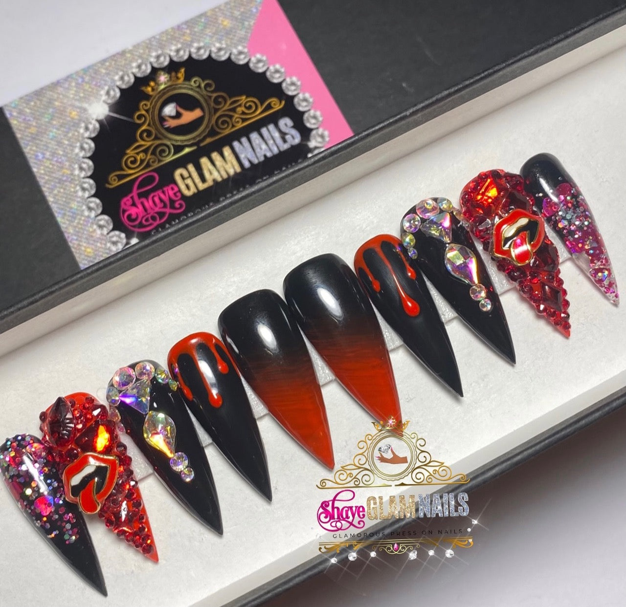 Glam Halloween Press On Nails