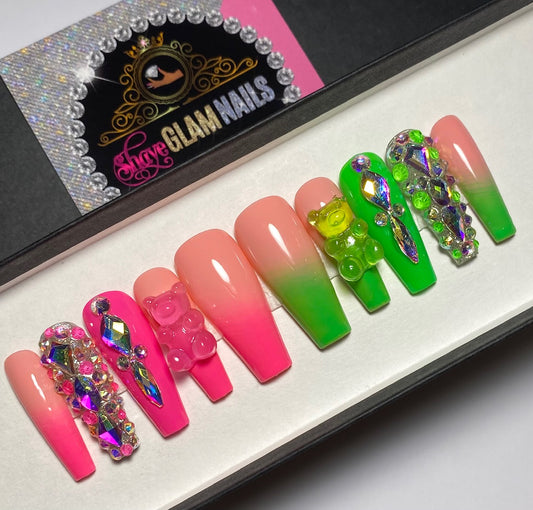 Neon Style Press On Nails