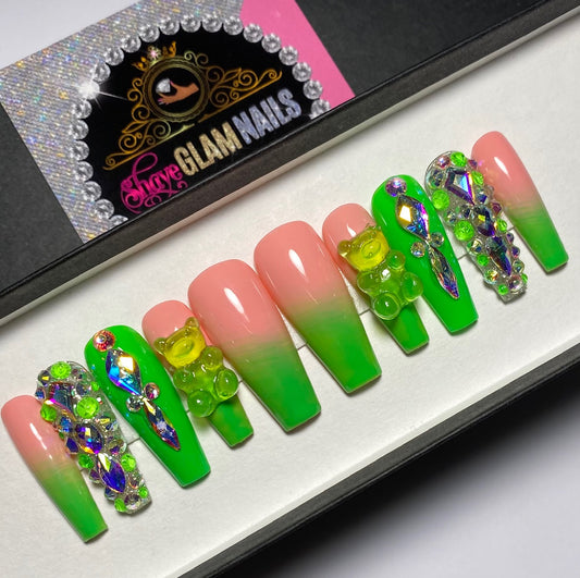 Neon Glam Press On Nails