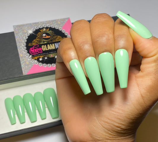 Mint Green Press On Nails