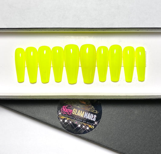 Neon Yellow Press On Nails