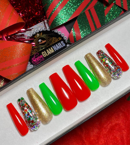 Jolly Christmas Press On Nails