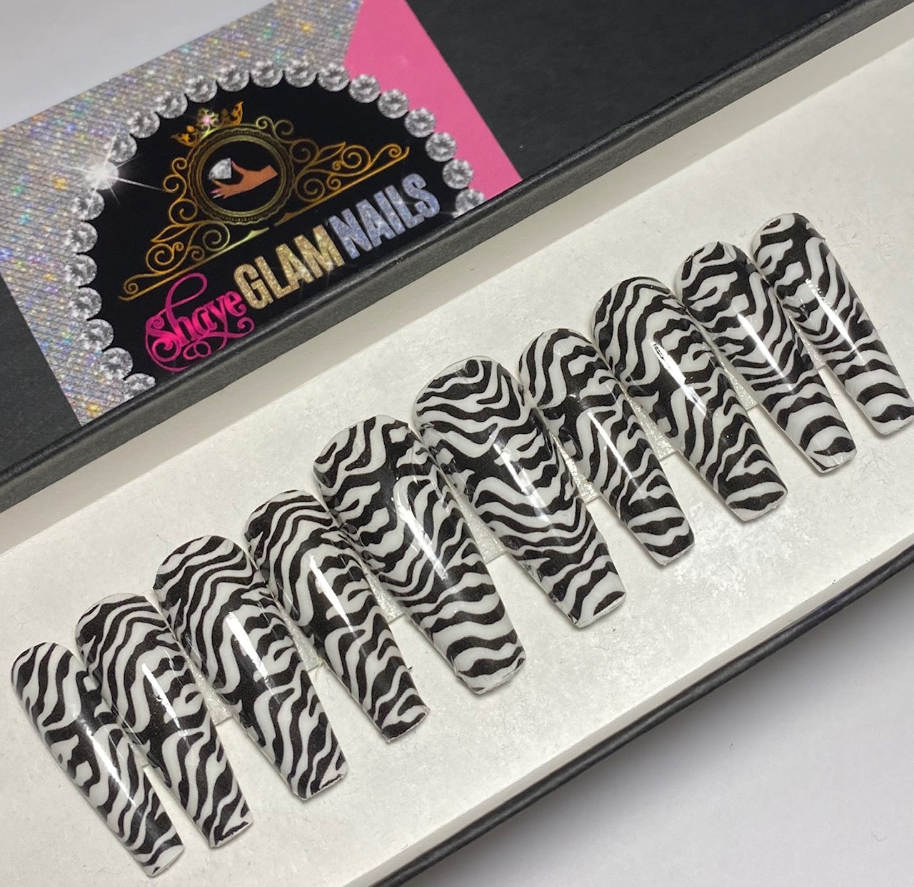 Zebra Press On Nails