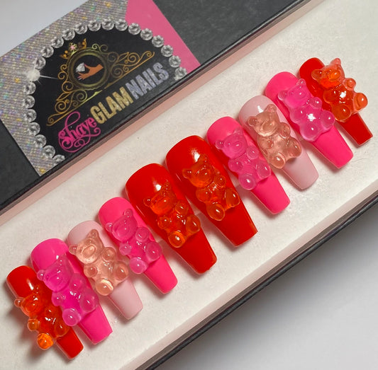 Jelly Bears Press On Nails