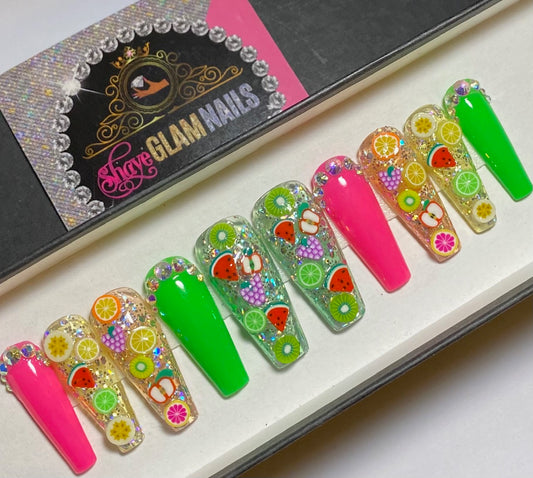 Colorful, Juicy Fruit Press On Nails