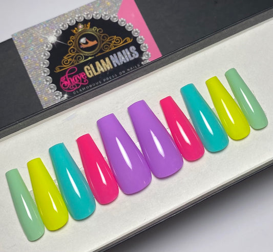 Colorful Press On Nails
