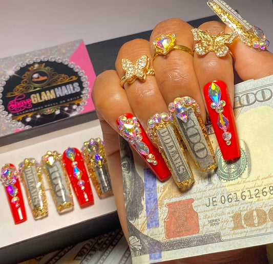 Cash Out Money Press On Nails