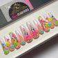 3D Glam Colorful Flowers Press On Nails