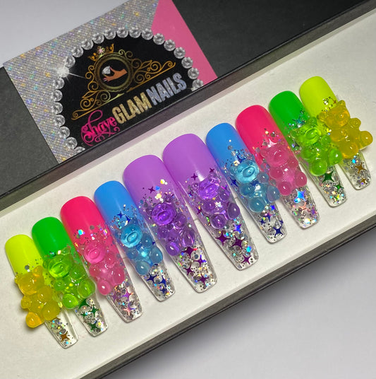 3D Gummy Bear Press On Nails