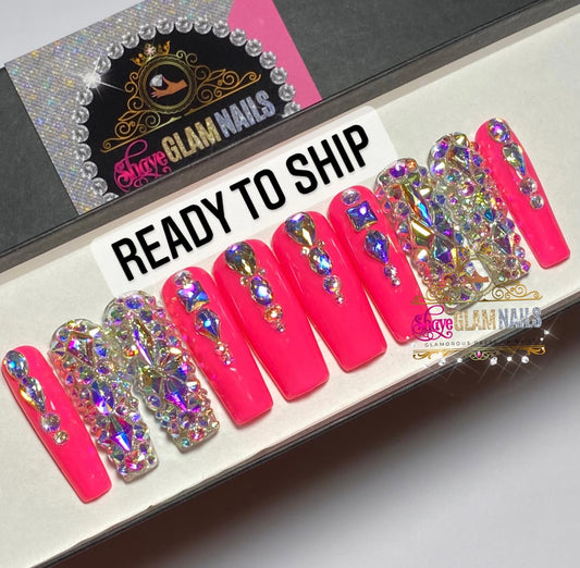 Ready to Ship | Pink Diamond | Medium | Long Square