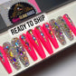 Ready to Ship | Pink Diamond | Large | Extra Long Coffin