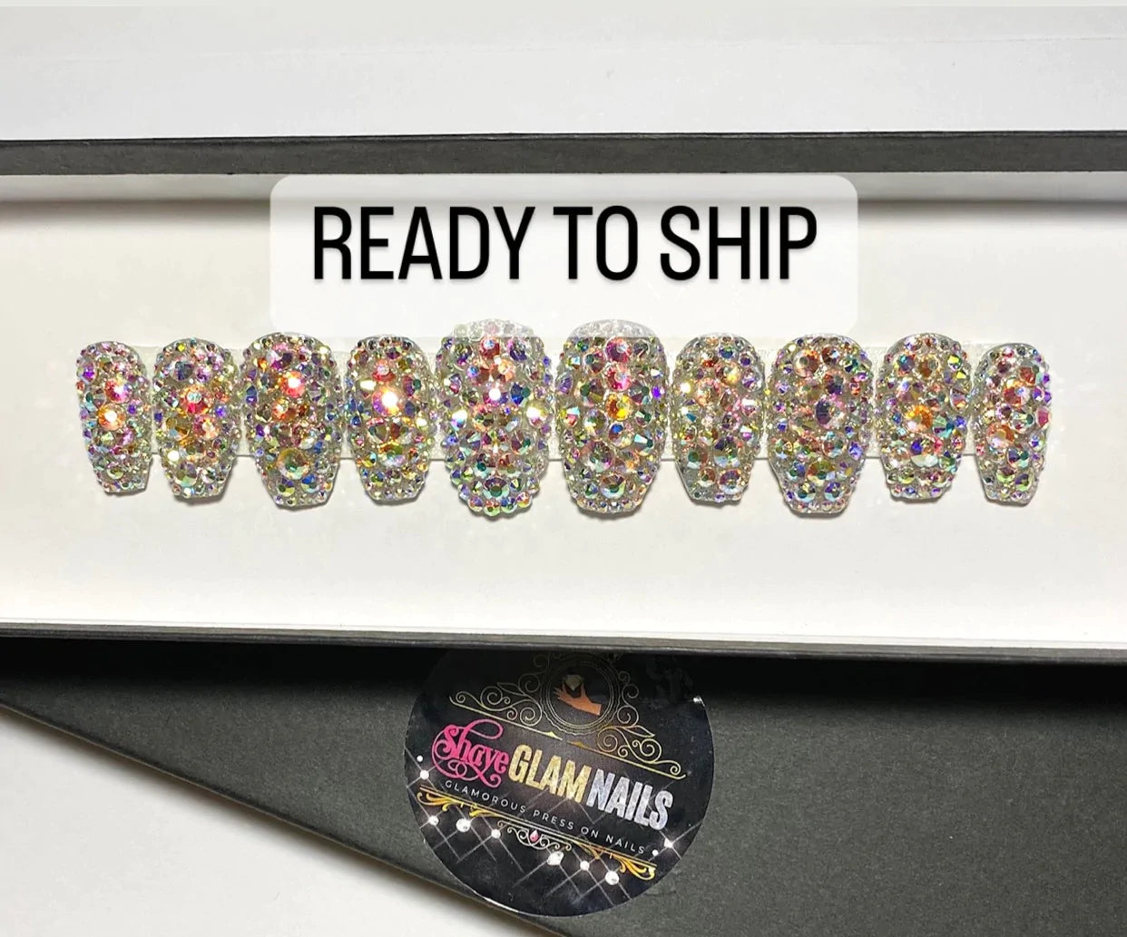 Ready to Ship | All Bling Everything | Large | Short Coffin